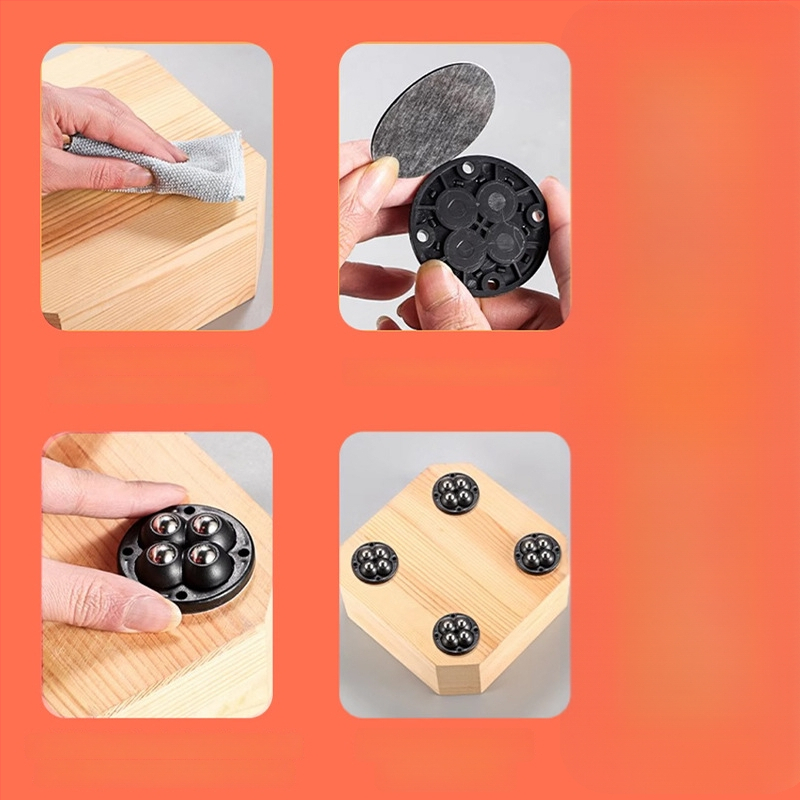 Ringing мини безшумни въртящи се ролки за мебели (ABS + неръждаема стомана)