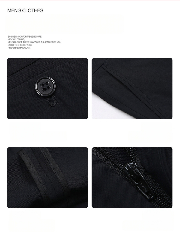 Ανδρικά παντελόνια από μαλλί, χαλαρή ευθεία γραμμή, υψηλή μέση, χωρίς σιδέρωμα, μονόχρωμα.