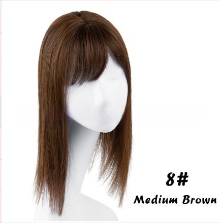 Perucă pentru femei - Piesă lungă, dreaptă cu breton 3D, procesare mecanizată, mătase rezistentă la temperaturi înalte, poate fi coafată și vopsită