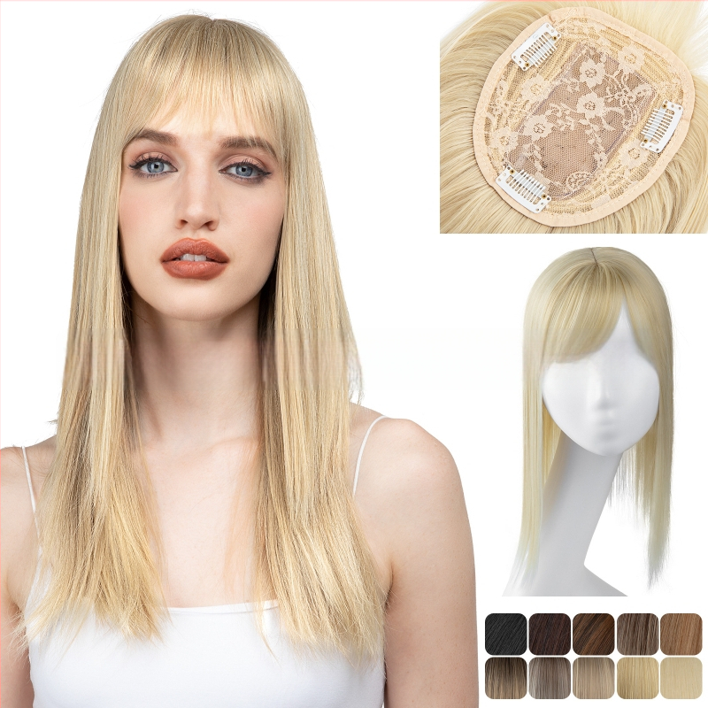 Perucă pentru femei - Piesă lungă, dreaptă cu breton 3D, procesare mecanizată, mătase rezistentă la temperaturi înalte, poate fi coafată și vopsită