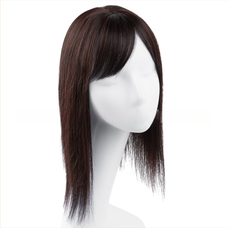 Perucă pentru femei - Piesă lungă, dreaptă cu breton 3D, procesare mecanizată, mătase rezistentă la temperaturi înalte, poate fi coafată și vopsită
