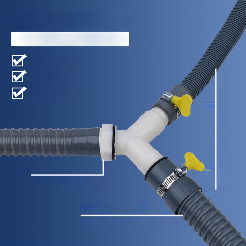 Пералня тръба за отводняване, Y-разклонение, триръчна удължителна тръба, връзка към подов дренаж (Марка: друга; Сертификация: Няма; Материал: По подразбиране; Стил: модерен и минималистичен)