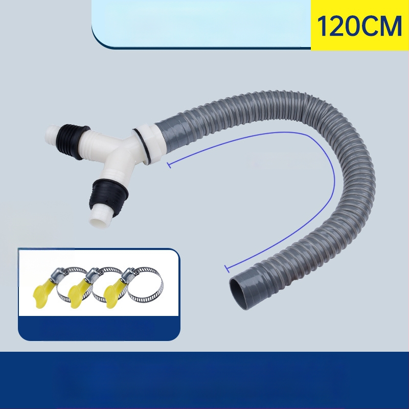 Пералня тръба за отводняване, Y-разклонение, триръчна удължителна тръба, връзка към подов дренаж (Марка: друга; Сертификация: Няма; Материал: По подразбиране; Стил: модерен и минималистичен)