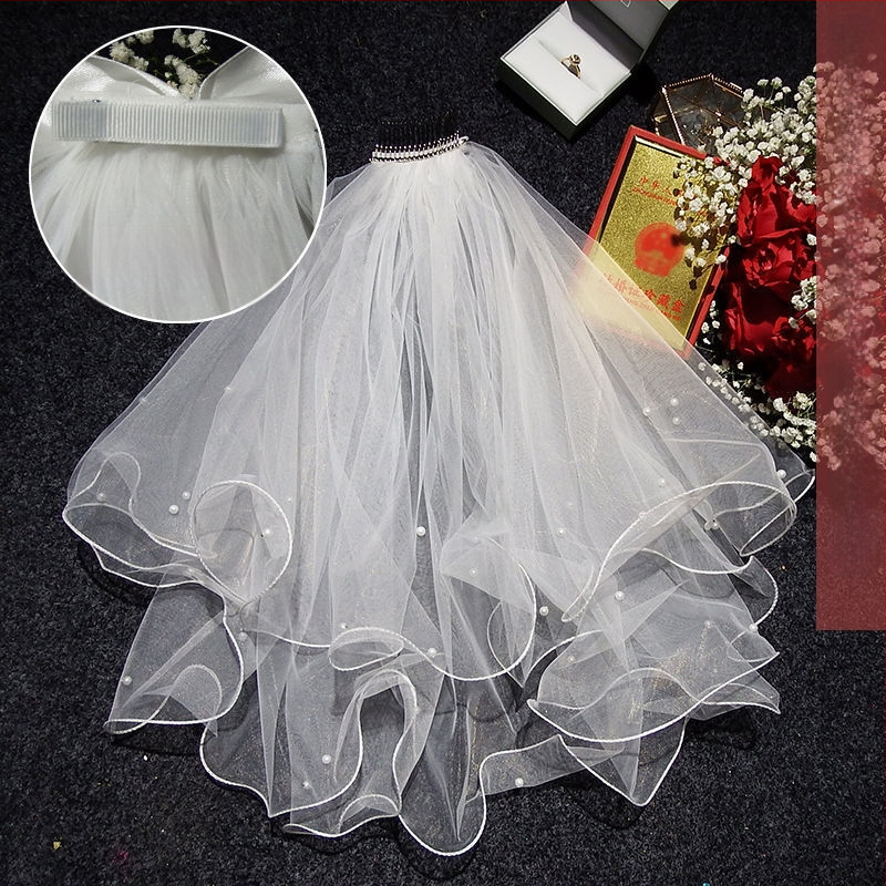 Νυφικό αξεσουάρ κεφαλής με βέλο — μοντέρνο μινιμαλιστικό στυλ για ζευγάρι, μάρκα Unique, Χειμώνας 2022