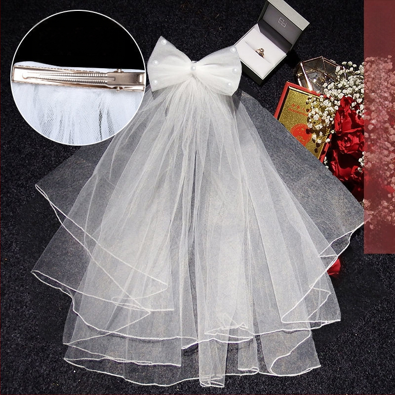 Νυφικό αξεσουάρ κεφαλής με βέλο — μοντέρνο μινιμαλιστικό στυλ για ζευγάρι, μάρκα Unique, Χειμώνας 2022