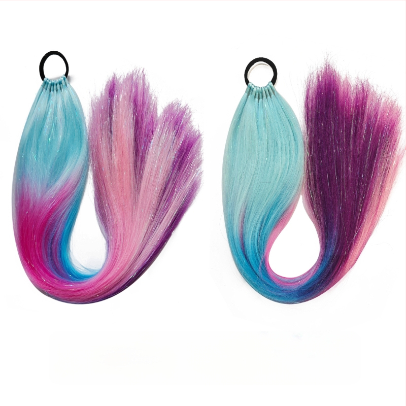 Fujia Perucă cu coadă – bucle de păr, sârmă rezistentă la temperaturi, proces mecanic, fără perm sau vopsire, pentru doamne