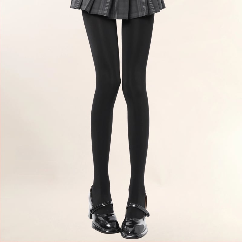 JK-stílusú bélelt harisnya fleece-béléssel, vastag téli harisnya nőknek (fleece-bélés, vastagság, téli meleg, JK-stílus, lábfejjel)