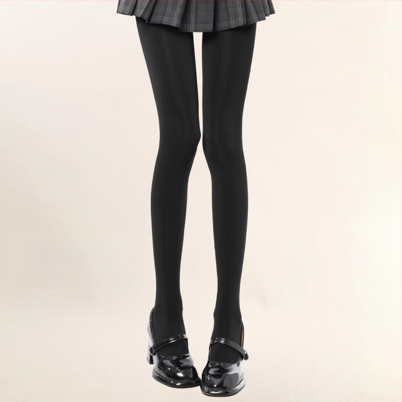 JK-stílusú bélelt harisnya fleece-béléssel, vastag téli harisnya nőknek (fleece-bélés, vastagság, téli meleg, JK-stílus, lábfejjel)