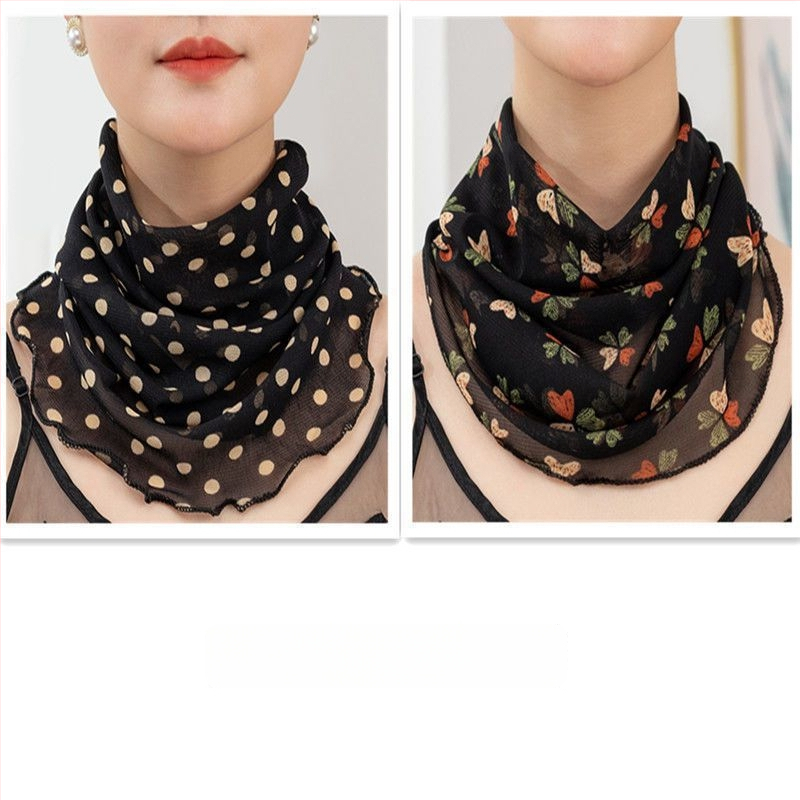 Nyakmelegítő sál poliészterből, chiffon béléssel, normál szélesség, Pure Desire stílus, tavasz 2022