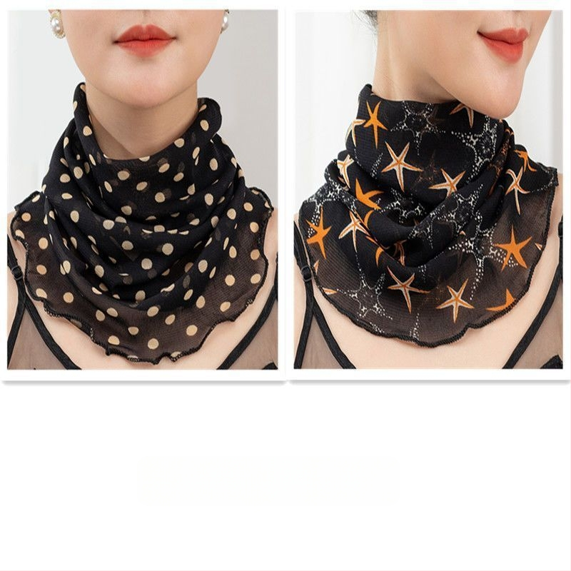 Nyakmelegítő sál poliészterből, chiffon béléssel, normál szélesség, Pure Desire stílus, tavasz 2022