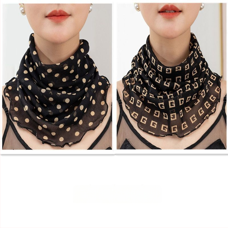 Nyakmelegítő sál poliészterből, chiffon béléssel, normál szélesség, Pure Desire stílus, tavasz 2022