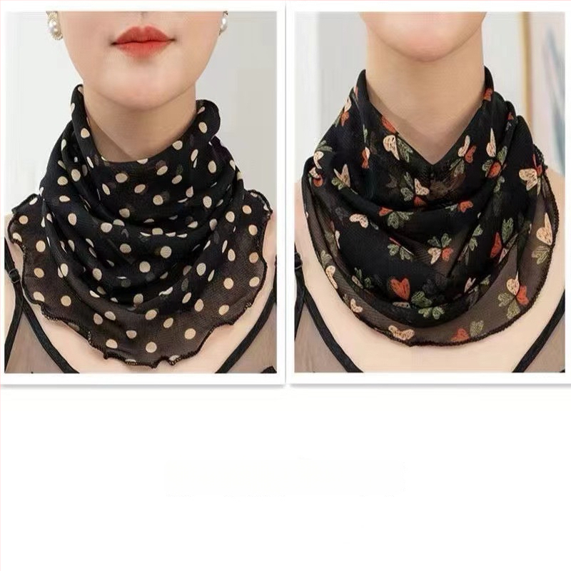 Nyakmelegítő sál poliészterből, chiffon béléssel, normál szélesség, Pure Desire stílus, tavasz 2022