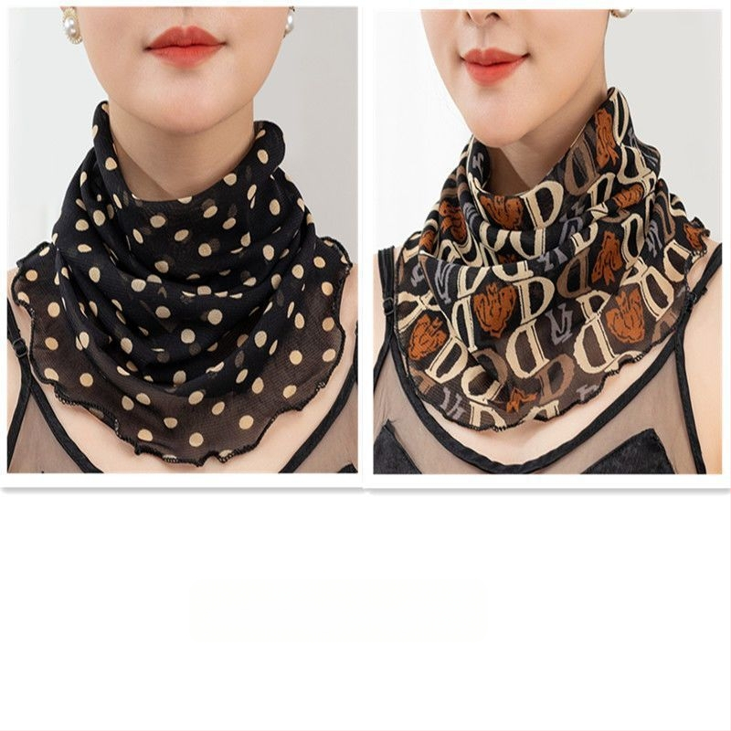 Nyakmelegítő sál poliészterből, chiffon béléssel, normál szélesség, Pure Desire stílus, tavasz 2022