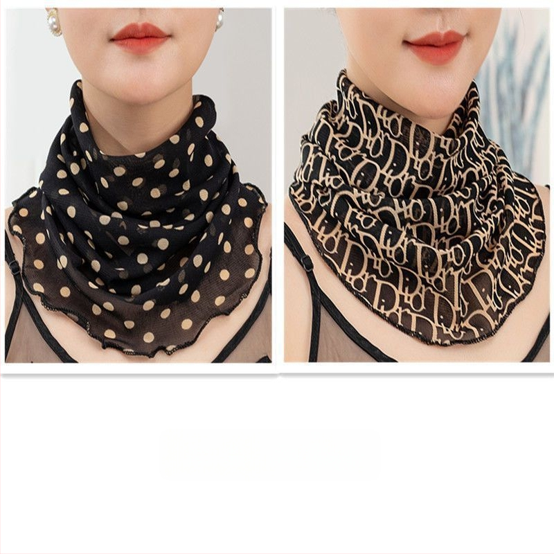 Nyakmelegítő sál poliészterből, chiffon béléssel, normál szélesség, Pure Desire stílus, tavasz 2022