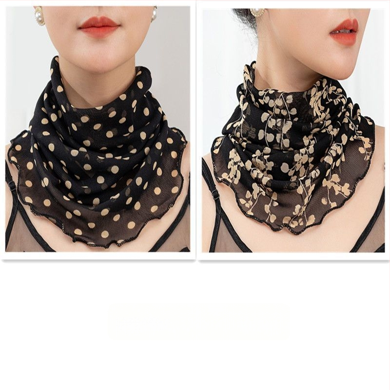 Nyakmelegítő sál poliészterből, chiffon béléssel, normál szélesség, Pure Desire stílus, tavasz 2022