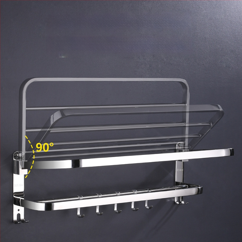 304 rozsdamentes acél törölközőtartó, polírozott felület, hat darabos készlet, modern minimalista fürdőszoba