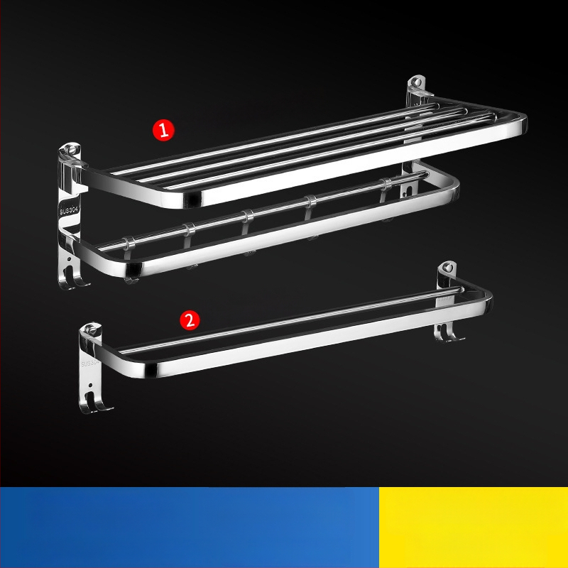 304 rozsdamentes acél törölközőtartó, polírozott felület, hat darabos készlet, modern minimalista fürdőszoba