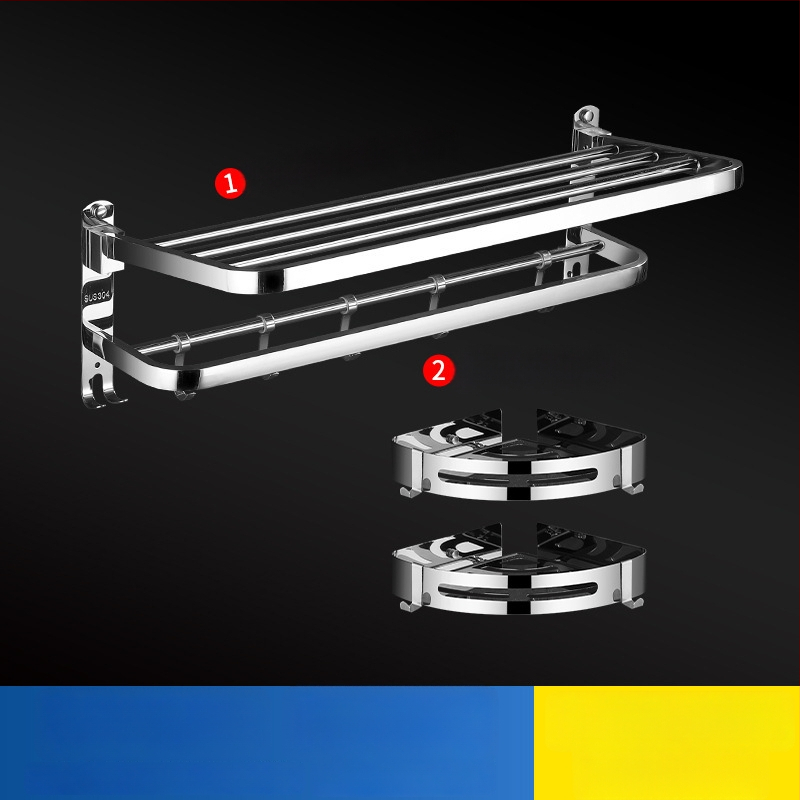 304 rozsdamentes acél törölközőtartó, polírozott felület, hat darabos készlet, modern minimalista fürdőszoba