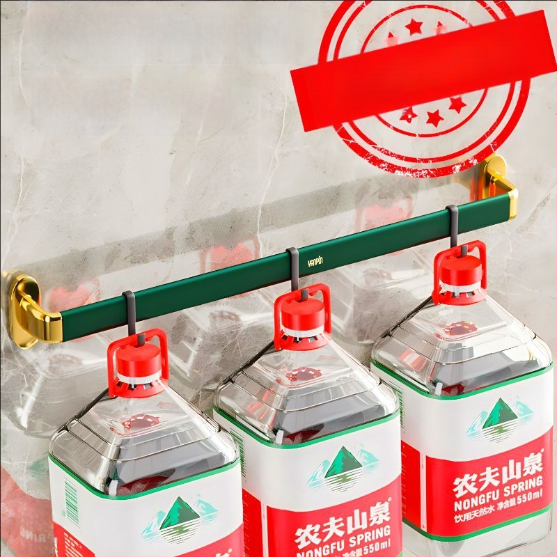 Fúrás nélküli falra szerelhető törölközőtartó, műanyagból, egyrudas, CE-tanúsítvánnyal