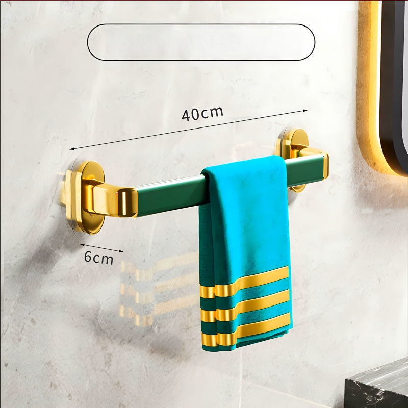 Fúrás nélküli falra szerelhető törölközőtartó, műanyagból, egyrudas, CE-tanúsítvánnyal