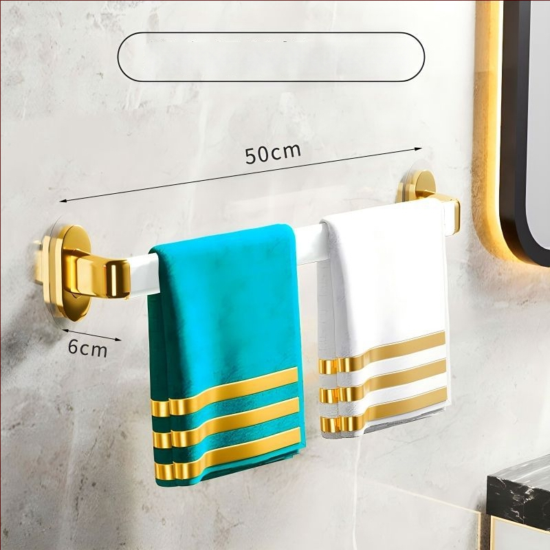 Fúrás nélküli falra szerelhető törölközőtartó, műanyagból, egyrudas, CE-tanúsítvánnyal