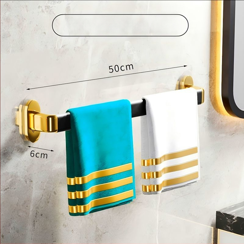 Fúrás nélküli falra szerelhető törölközőtartó, műanyagból, egyrudas, CE-tanúsítvánnyal