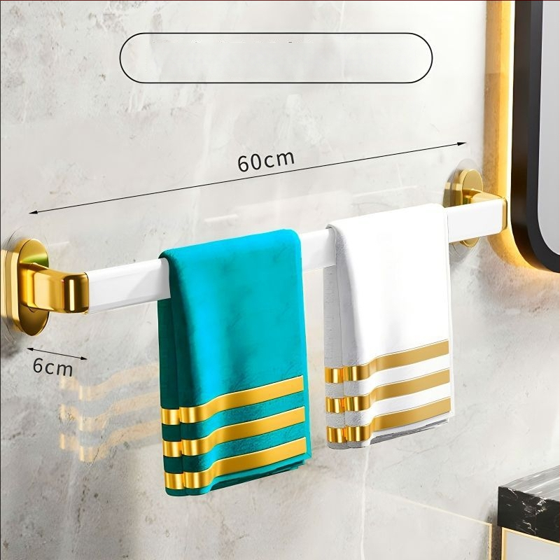 Fúrás nélküli falra szerelhető törölközőtartó, műanyagból, egyrudas, CE-tanúsítvánnyal