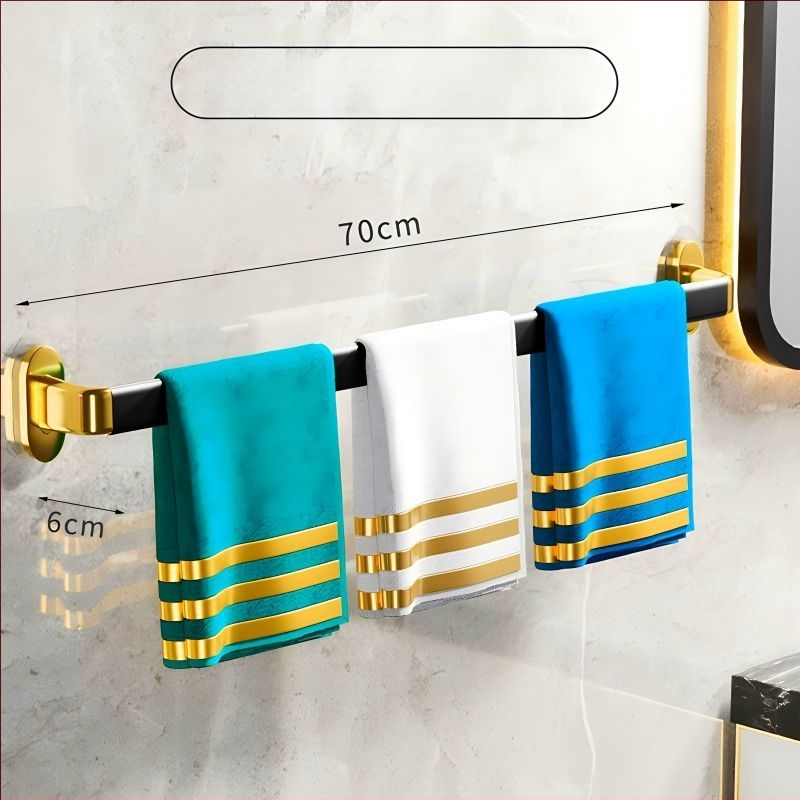 Fúrás nélküli falra szerelhető törölközőtartó, műanyagból, egyrudas, CE-tanúsítvánnyal