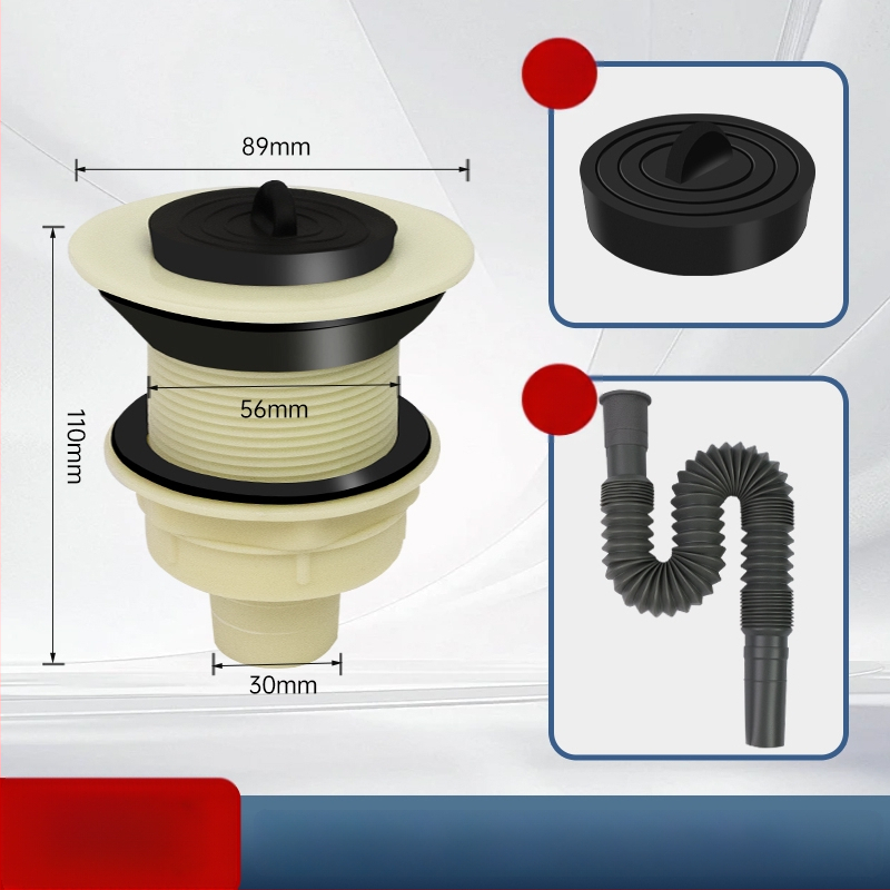 Univerzálny odtokový set pre mop drez a rôzne umývadlá, odtoková trubka typu P, CE certifikát, univerzálny súbor príslušenstva