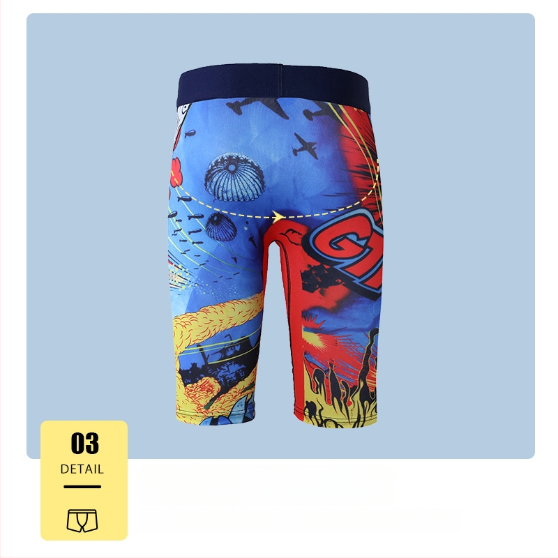 Boxeri pentru copii băieți din poliester, imprimeu cu rechin desen animat, talie medie, pentru copii 3-8 ani, sezon iarnă 2025, 90% poliester