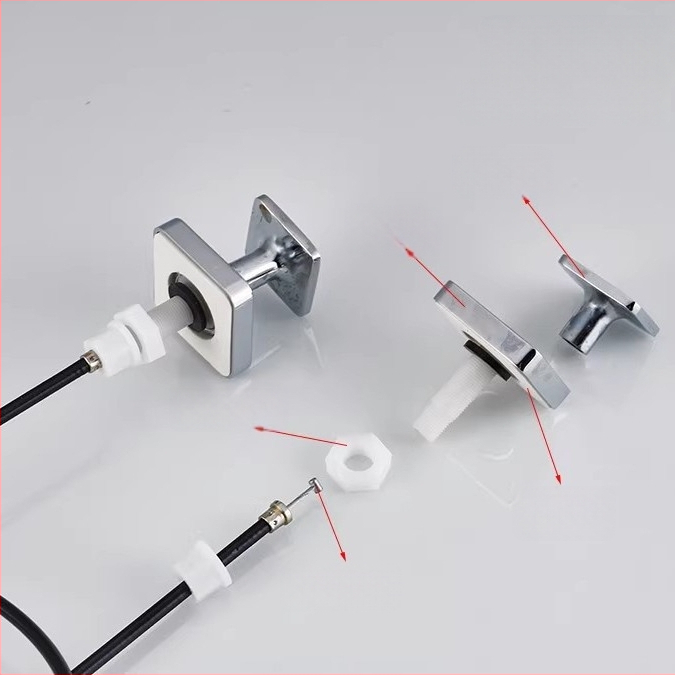 Automatická zátka k umývadlu, tvar S, bounce typ, materiál plast a nerezová oceľ, model DR, značka Xuan oh