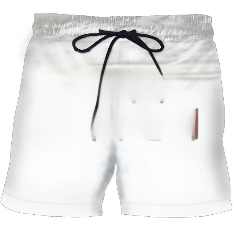 Τυπωμένα casual σορτς για το καλοκαίρι με μοτίβο παγωτό-βαφλά, πολύχρωμα, πολυεστέρας, μικροελαστικότητα, ίσια γραμμή