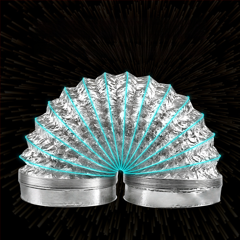 Телескопична двупластова дебела вентилационна тръба с алуминиево фолио за кухня и баня