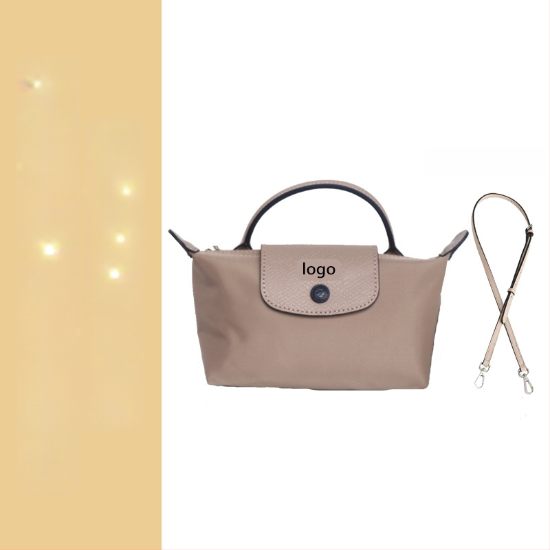 Μίνι τσάντα με φόρμα dumpling, καμβάς, αστικός απλός στυλ, φερμουάρ, επένδυση Oxford