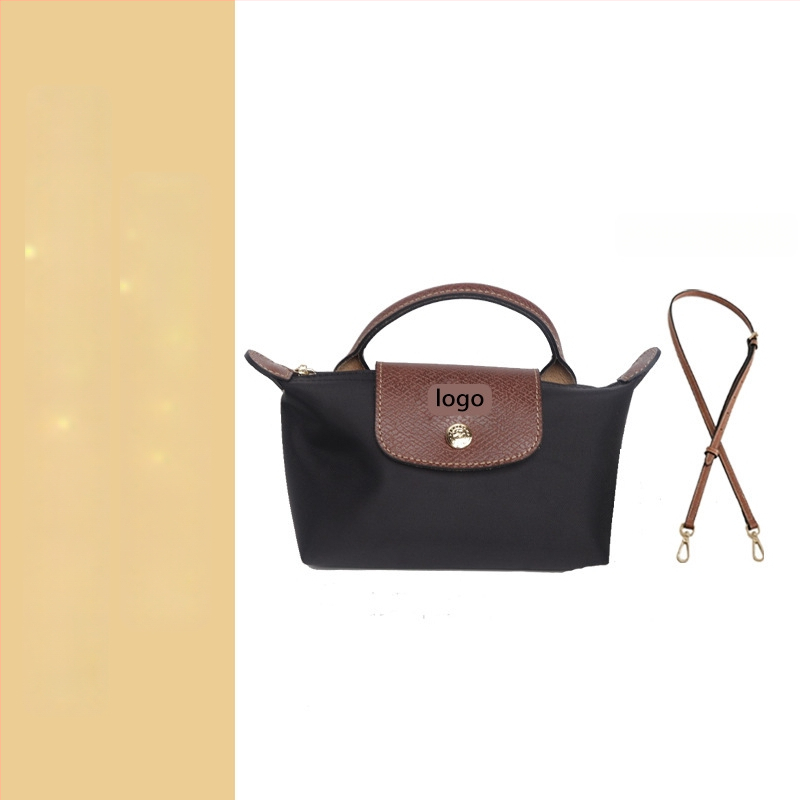 Μίνι τσάντα με φόρμα dumpling, καμβάς, αστικός απλός στυλ, φερμουάρ, επένδυση Oxford