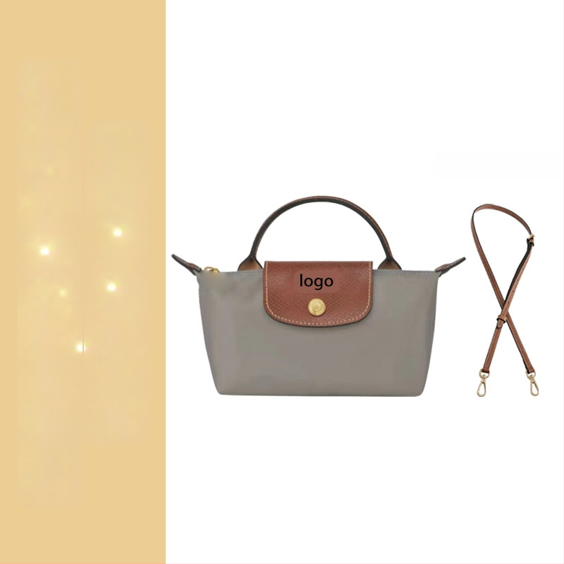 Μίνι τσάντα με φόρμα dumpling, καμβάς, αστικός απλός στυλ, φερμουάρ, επένδυση Oxford