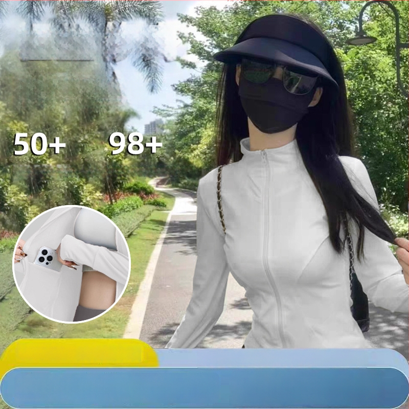 Dámsky UV ochranný kardigan, štíhla silueta, krátka bunda, polyester, rýchloschnúci, UPF50+