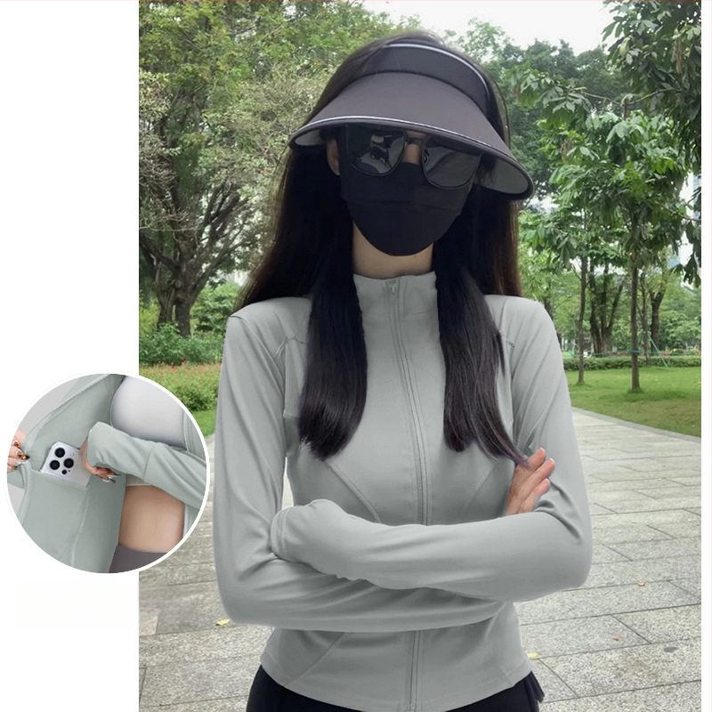 Dámsky UV ochranný kardigan, štíhla silueta, krátka bunda, polyester, rýchloschnúci, UPF50+