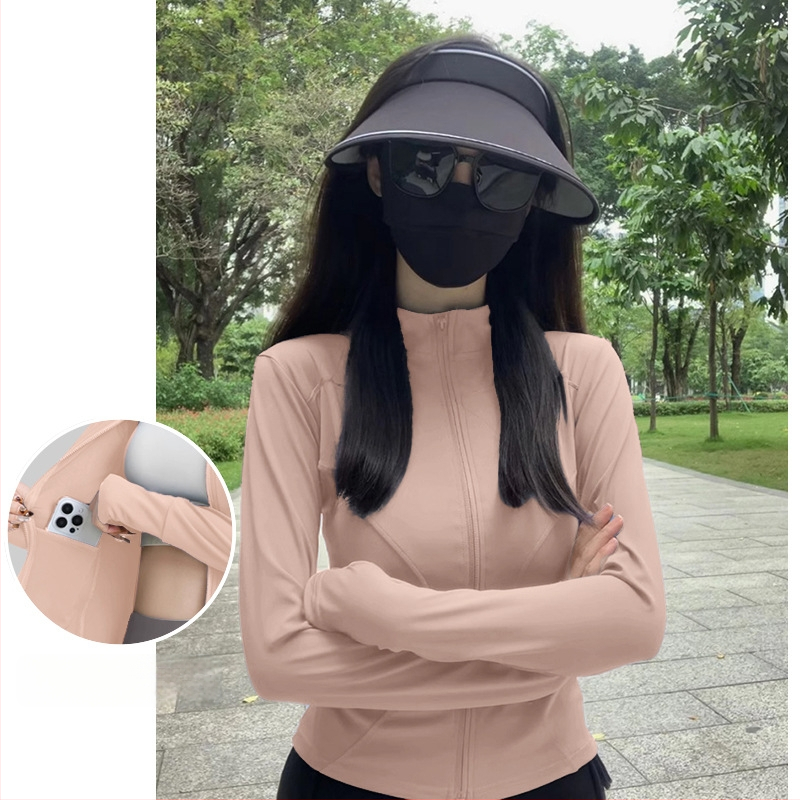 Dámsky UV ochranný kardigan, štíhla silueta, krátka bunda, polyester, rýchloschnúci, UPF50+