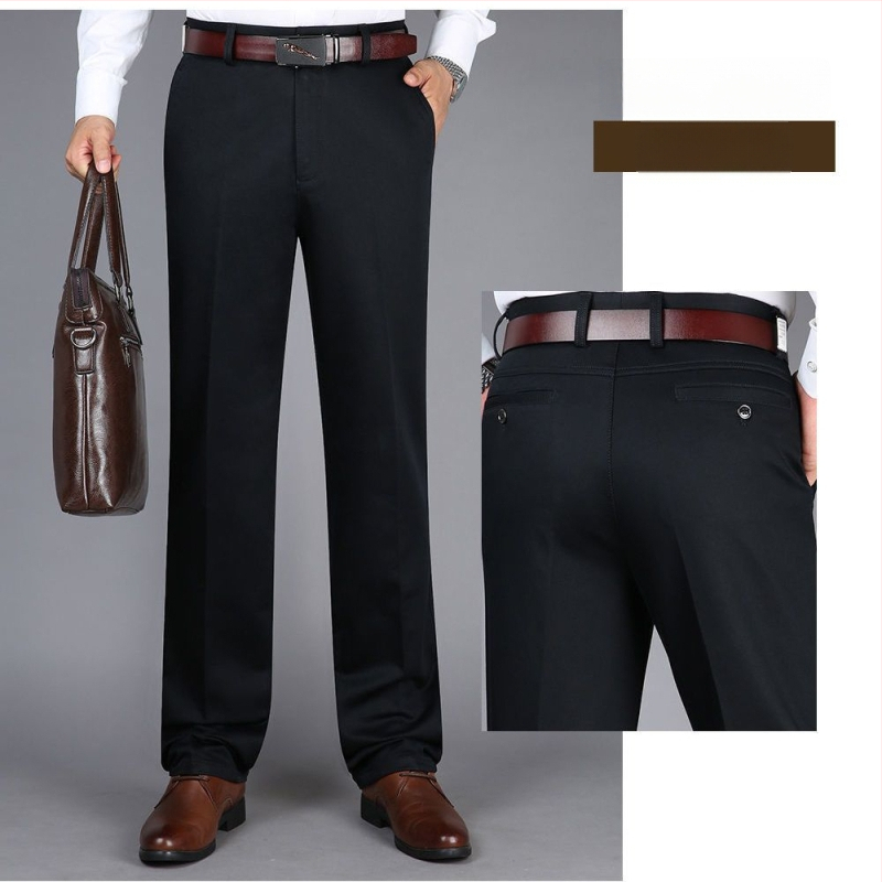 Ανδρικά casual παντελόνια με ψηλόμεση γραμμή και ίσια εφαρμογή, ελαστικό ύφασμα Modal (υψηλή ελαστικότητα; ύφασμα Modal; άνοιξη)