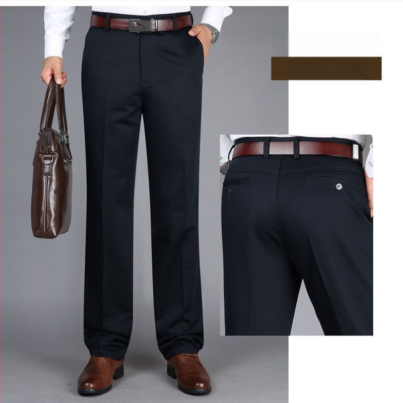 Ανδρικά casual παντελόνια με ψηλόμεση γραμμή και ίσια εφαρμογή, ελαστικό ύφασμα Modal (υψηλή ελαστικότητα; ύφασμα Modal; άνοιξη)