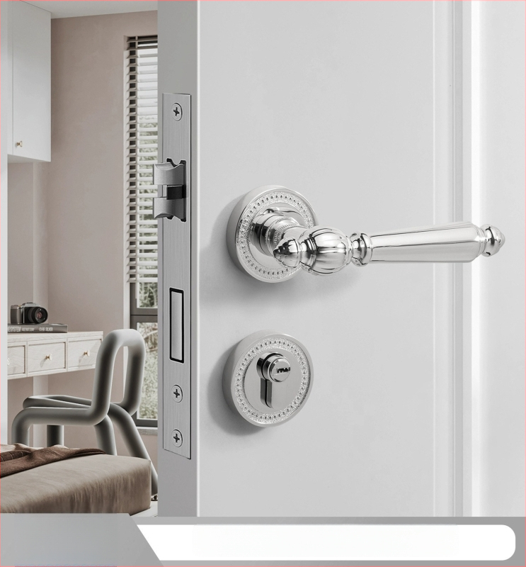 Sada kľučiek pre interiérové dvere, delený dizajn, zliatina zinku, model F15-B30, hrúbka dverí 35–50 mm, prispôsobenie