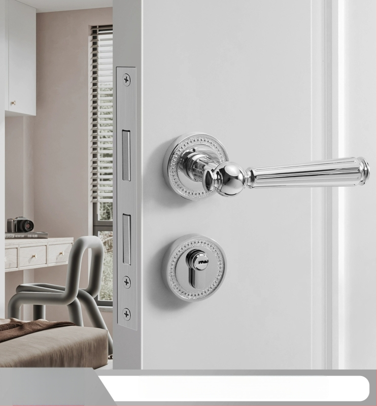 Sada kľučiek pre interiérové dvere, delený dizajn, zliatina zinku, model F15-B30, hrúbka dverí 35–50 mm, prispôsobenie