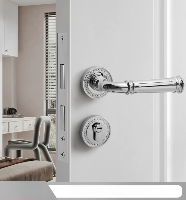 Sada kľučiek pre interiérové dvere, delený dizajn, zliatina zinku, model F15-B30, hrúbka dverí 35–50 mm, prispôsobenie