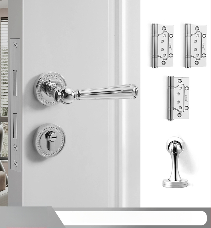 Sada kľučiek pre interiérové dvere, delený dizajn, zliatina zinku, model F15-B30, hrúbka dverí 35–50 mm, prispôsobenie