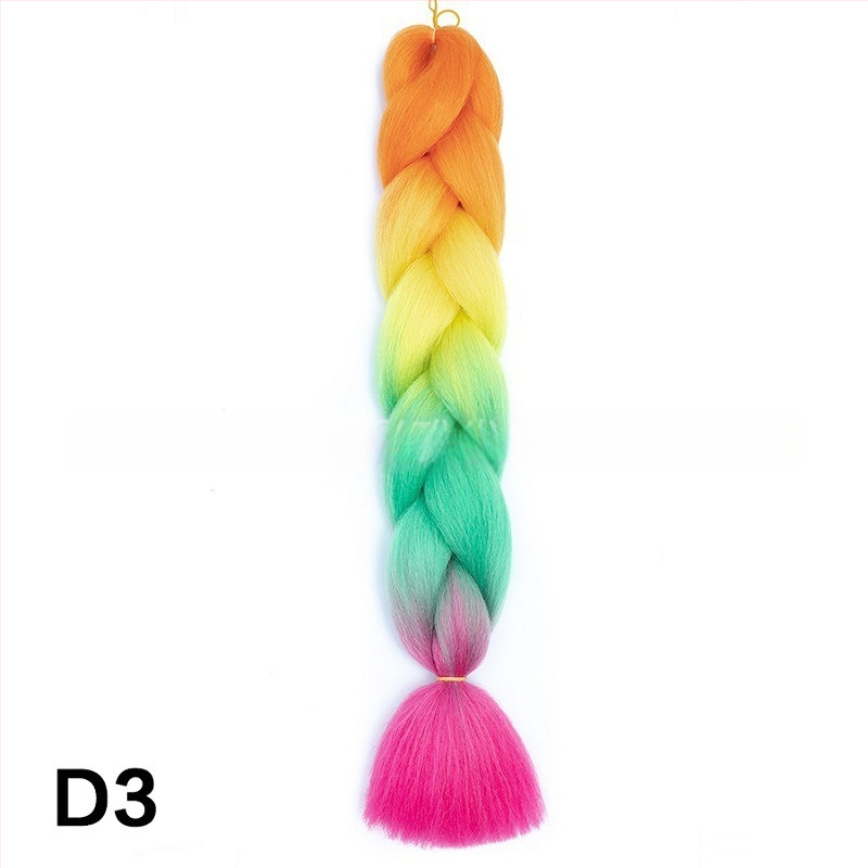 Perucă cu coadă și împletituri Jumbo - Caiya, fibre sintetice rezistente la temperatură înaltă, mecanism de împletire