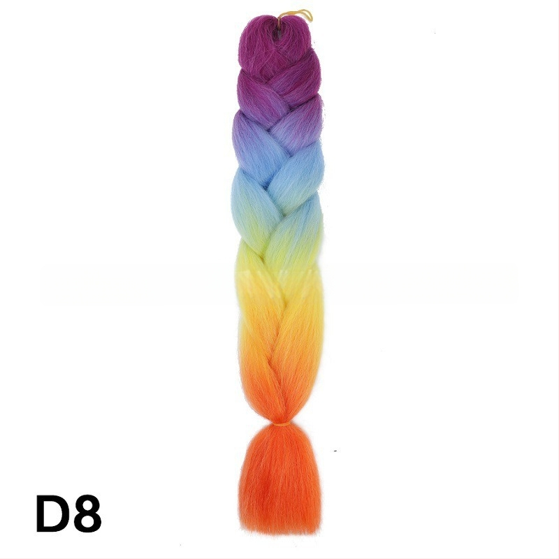 Perucă cu coadă și împletituri Jumbo - Caiya, fibre sintetice rezistente la temperatură înaltă, mecanism de împletire