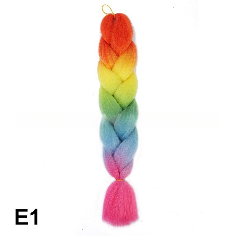 Perucă cu coadă și împletituri Jumbo - Caiya, fibre sintetice rezistente la temperatură înaltă, mecanism de împletire