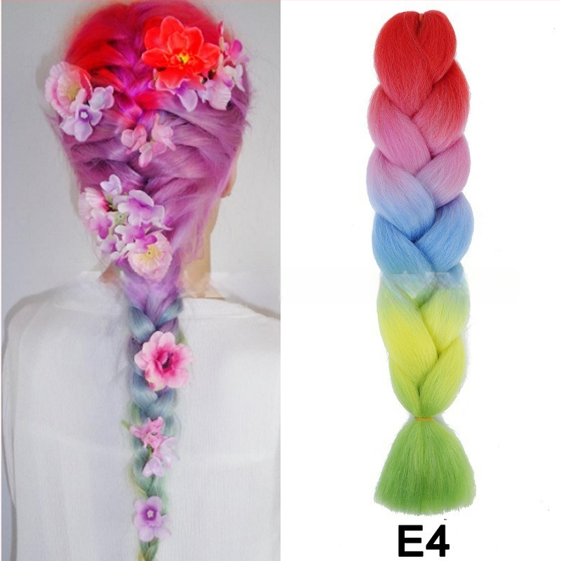 Perucă cu coadă și împletituri Jumbo - Caiya, fibre sintetice rezistente la temperatură înaltă, mecanism de împletire