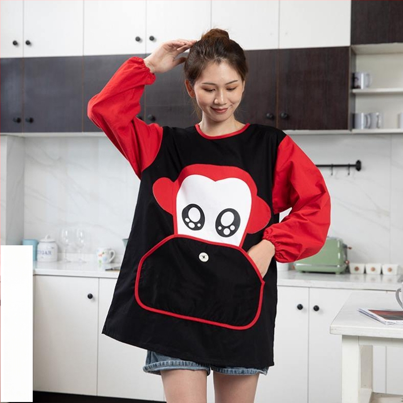 Ποδιά με μακριά μανίκια για οικιακή κουζίνα — αδιάβροχη, αντοχή στο λάδι, αναπνέουσα, λεπτή